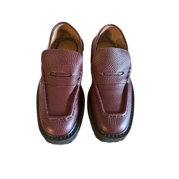 Dries Van Noten Burgundy Leather Chunky Loafers – Women’s Size 36 (EU) - Picture 3 of 8